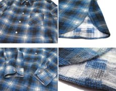 画像5: OLD French Cotton Flannel Pullover Check Shirts　Blue　size M - L (表記 43/44) (5)