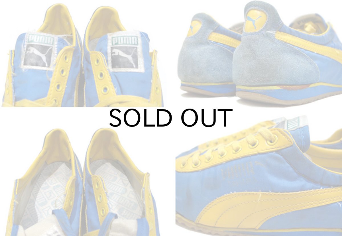 画像4: 1970's~ PUMA "TAHARA" Nylon Sneaker -made in TAIWAN- Blue / Yellow 表記不明 (25.5cm ~ 26cm) (4)