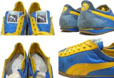 画像4: 1970's~ PUMA "TAHARA" Nylon Sneaker -made in TAIWAN-　Blue / Yellow　表記不明 (25.5cm ~ 26cm) (4)