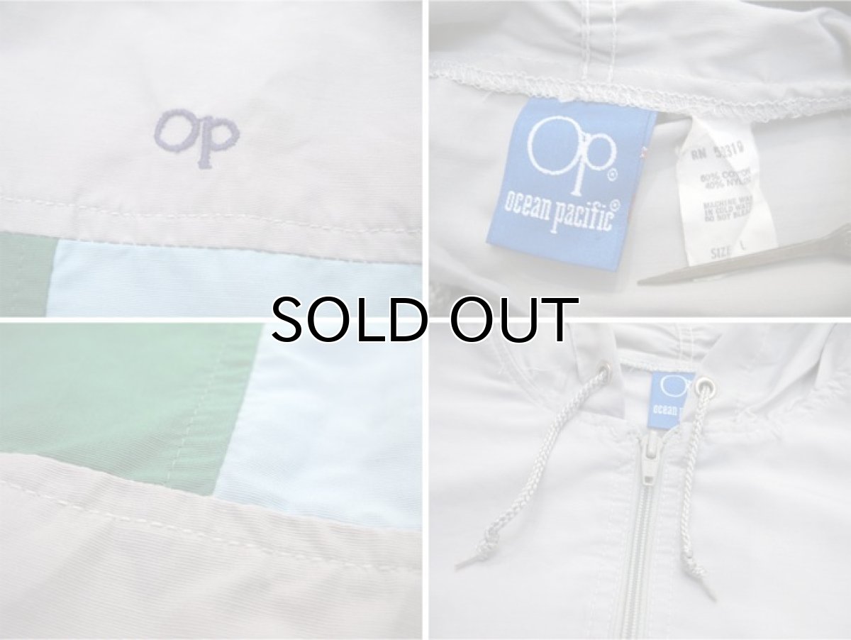 画像6: 1980's "OP Ocean Pacific" Zip Up Cotton / Nylon Parka　GREY　size M - L (表記 L) (6)