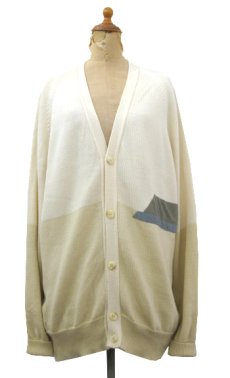 画像1: Europe "MAVE" Design Knit Cardigan -made in West Germany-　BEIGE　size L (1)