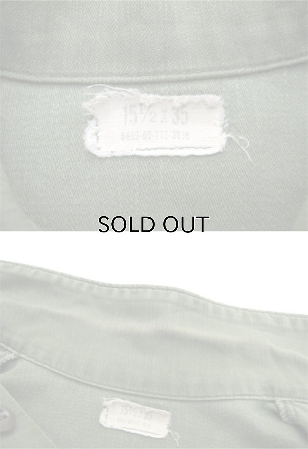 画像5: 1970's U.S.Military L/S Cotton Fatigue Shirts "Painted" OLIVE size M - L (表記 15 1/2 x 35) (5)