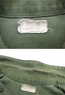 画像5: 1970's U.S.Military L/S Cotton Fatigue Shirts "Painted"　OLIVE　size M - L (表記 15 1/2 x 35) (5)