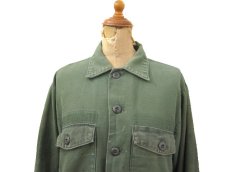 画像3: 1970's U.S.Military L/S Cotton Fatigue Shirts "Painted"　OLIVE　size M - L (表記 15 1/2 x 35) (3)