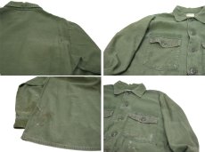 画像7: 1970's U.S.Military L/S Cotton Fatigue Shirts "Painted"　OLIVE　size M - L (表記 15 1/2 x 35) (7)
