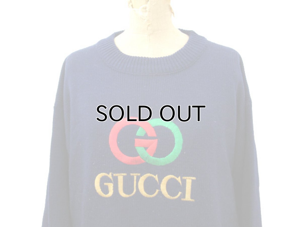 画像4: 1980's Crew Neck Sweater "GUCCI"  NAVY size M (表記 不明) (4)