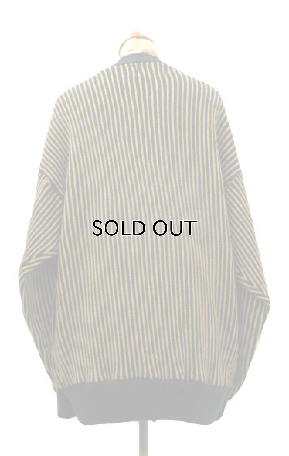 画像2: 1980's "GABRIELLE" Design Acrylic Knit Black / Mustard size M (表記 S) (2)