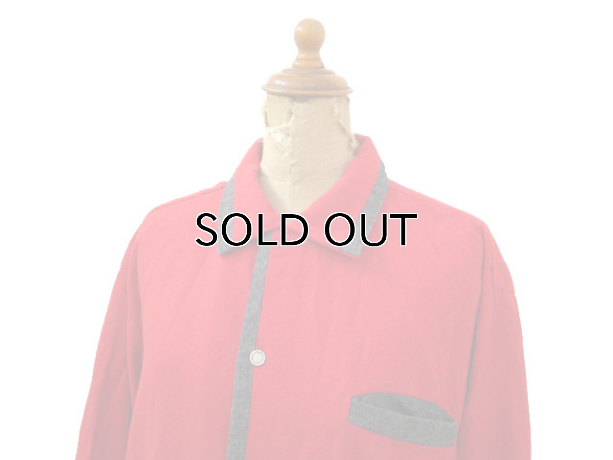 画像3: 1950's "Sportsman by CAL-MADE" Two-tone Wool Shirts　Red / C.Grey　size L (表記 L) (3)