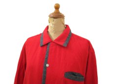 画像3: 1950's "Sportsman by CAL-MADE" Two-tone Wool Shirts　Red / C.Grey　size L (表記 L) (3)