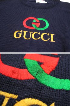 画像6: 1980's Crew Neck Sweater "GUCCI" 　NAVY　size M (表記 不明) (6)