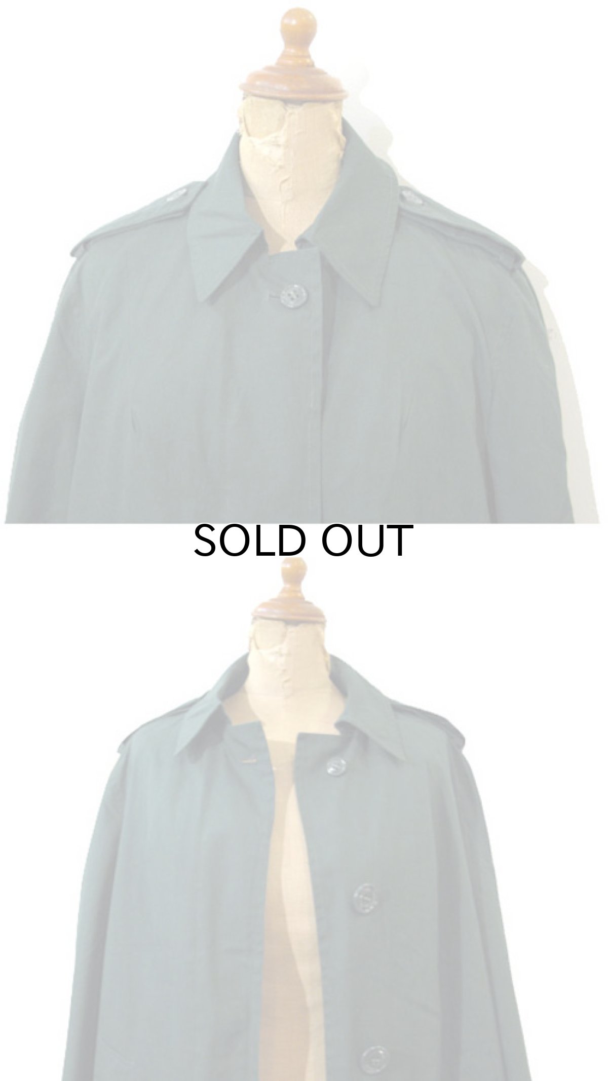 画像3: 1980's U.S. Military Single Trench Coat  GREEN size S  (表記 14) (3)