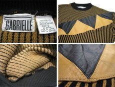画像4: 1980's "GABRIELLE" Design Acrylic Knit　Black / Mustard　size M (表記 S) (4)