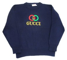 画像5: 1980's Crew Neck Sweater "GUCCI" 　NAVY　size M (表記 不明) (5)