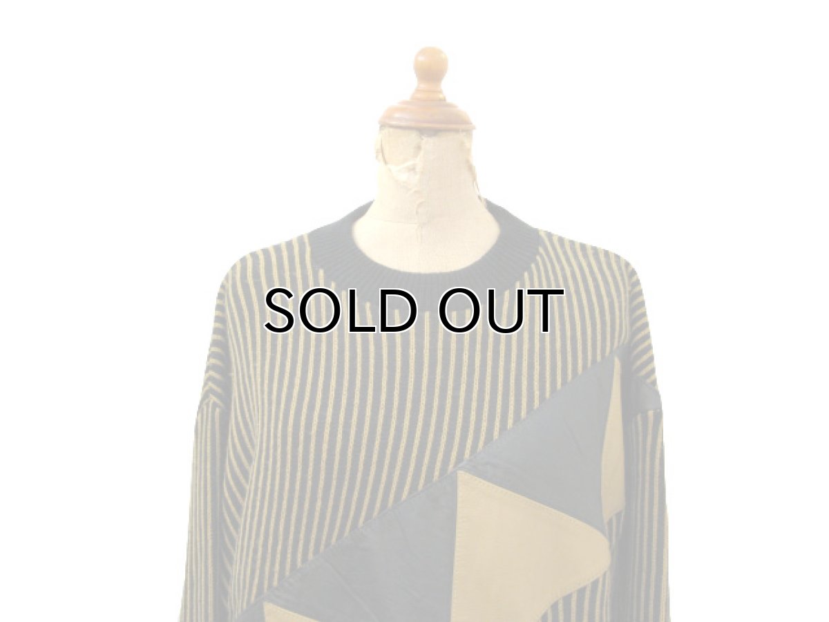 画像3: 1980's "GABRIELLE" Design Acrylic Knit Black / Mustard size M (表記 S) (3)