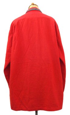 画像2: 1950's "Sportsman by CAL-MADE" Two-tone Wool Shirts　Red / C.Grey　size L (表記 L) (2)