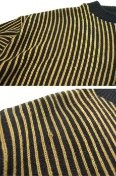 画像6: 1980's "GABRIELLE" Design Acrylic Knit　Black / Mustard　size M (表記 S) (6)