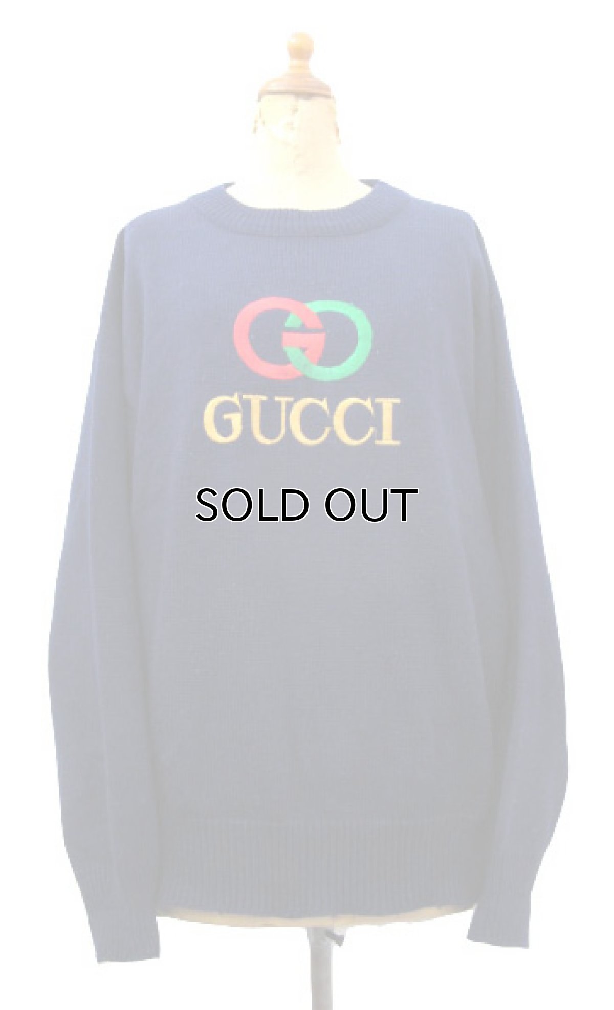 画像1: 1980's Crew Neck Sweater "GUCCI" 　NAVY　size M (表記 不明) (1)