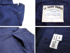 画像6: 1950-60's French "Le SANS PAREIL" Moleskin Worker Overall　Dead Stock 　BLUE　size S - M (表記 42) (6)