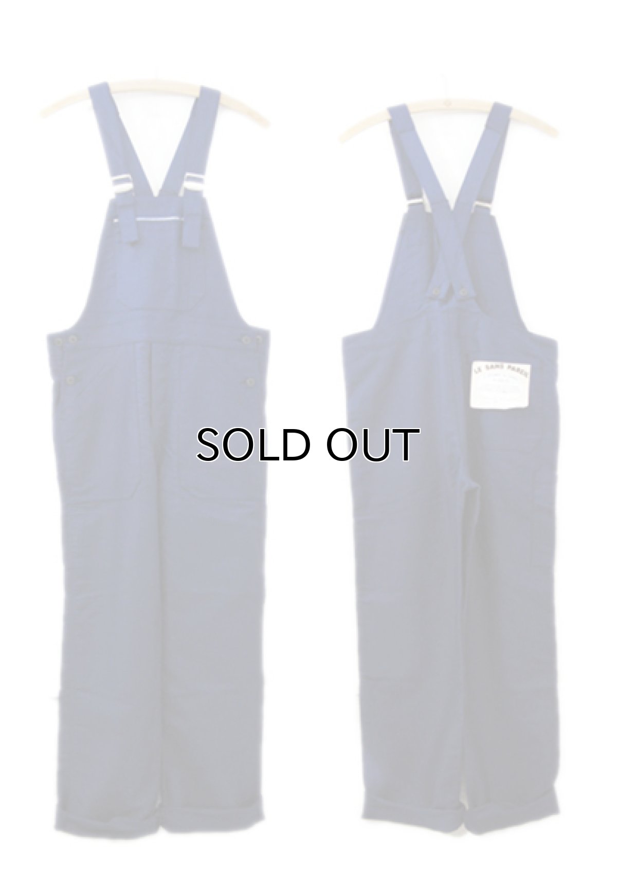 画像3: 1950-60's French "Le SANS PAREIL" Moleskin Worker Overall Dead Stock  BLUE size S - M (表記 42) (3)