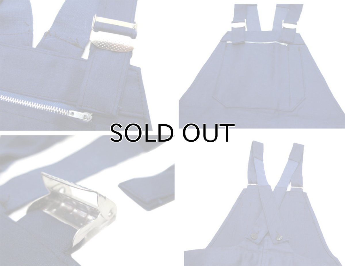 画像4: 1950-60's French "Le SANS PAREIL" Moleskin Worker Overall Dead Stock  BLUE size S - M (表記 42) (4)
