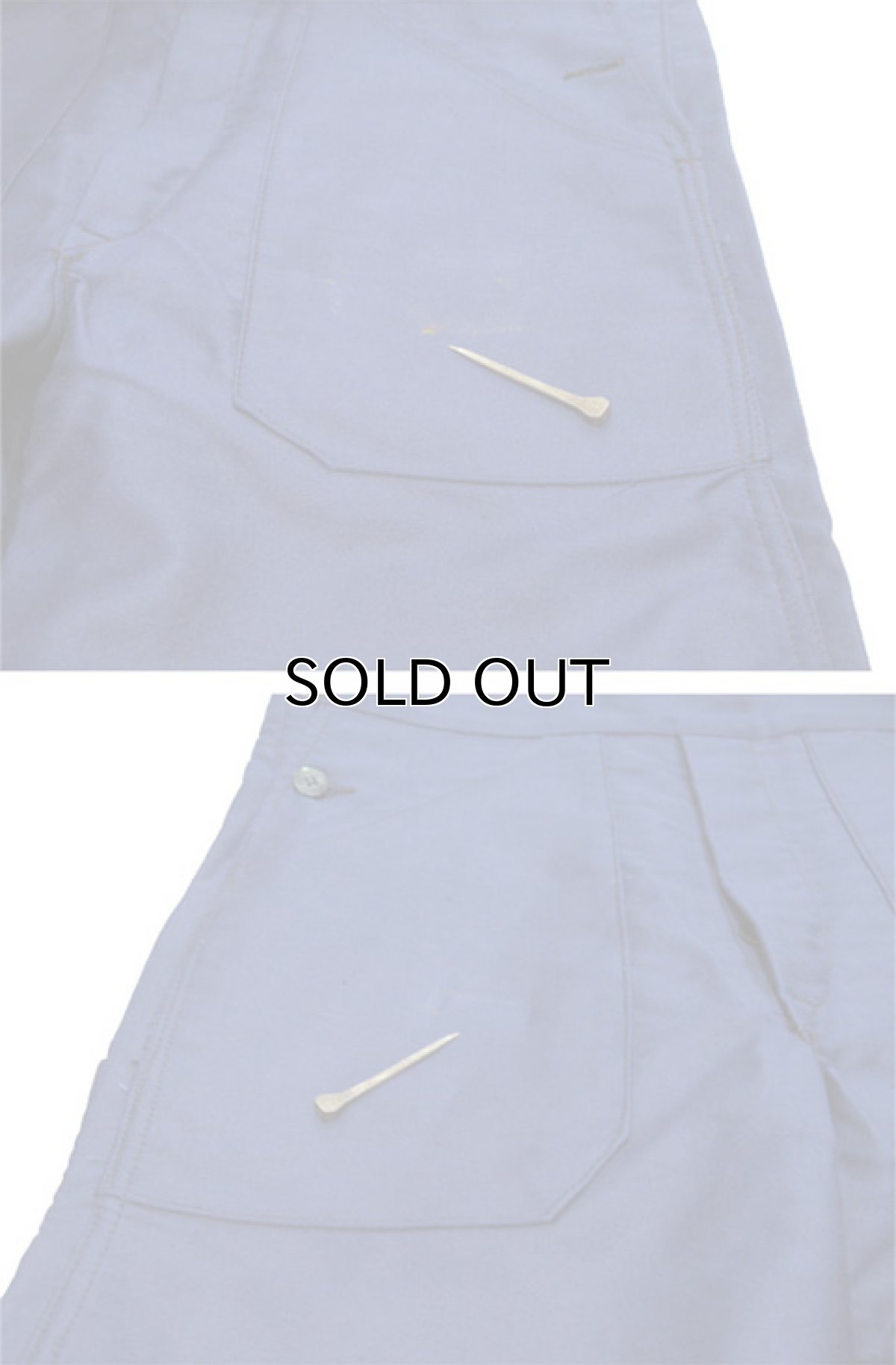 画像5: 1950-60's French "Le SANS PAREIL" Moleskin Worker Overall Dead Stock  BLUE size S - M (表記 42) (5)