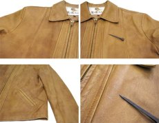 画像4: 1960-70 "H&H Leather" Single Leather Jacket　BEIGE　size M - L (表記 40)  (4)