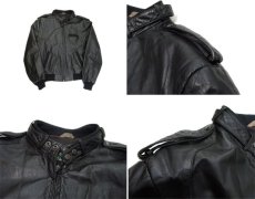 画像3: 1980's "MEMBERS ONLY" Single Leather Jacket　BLACK　size L - XL (表記 44) (3)