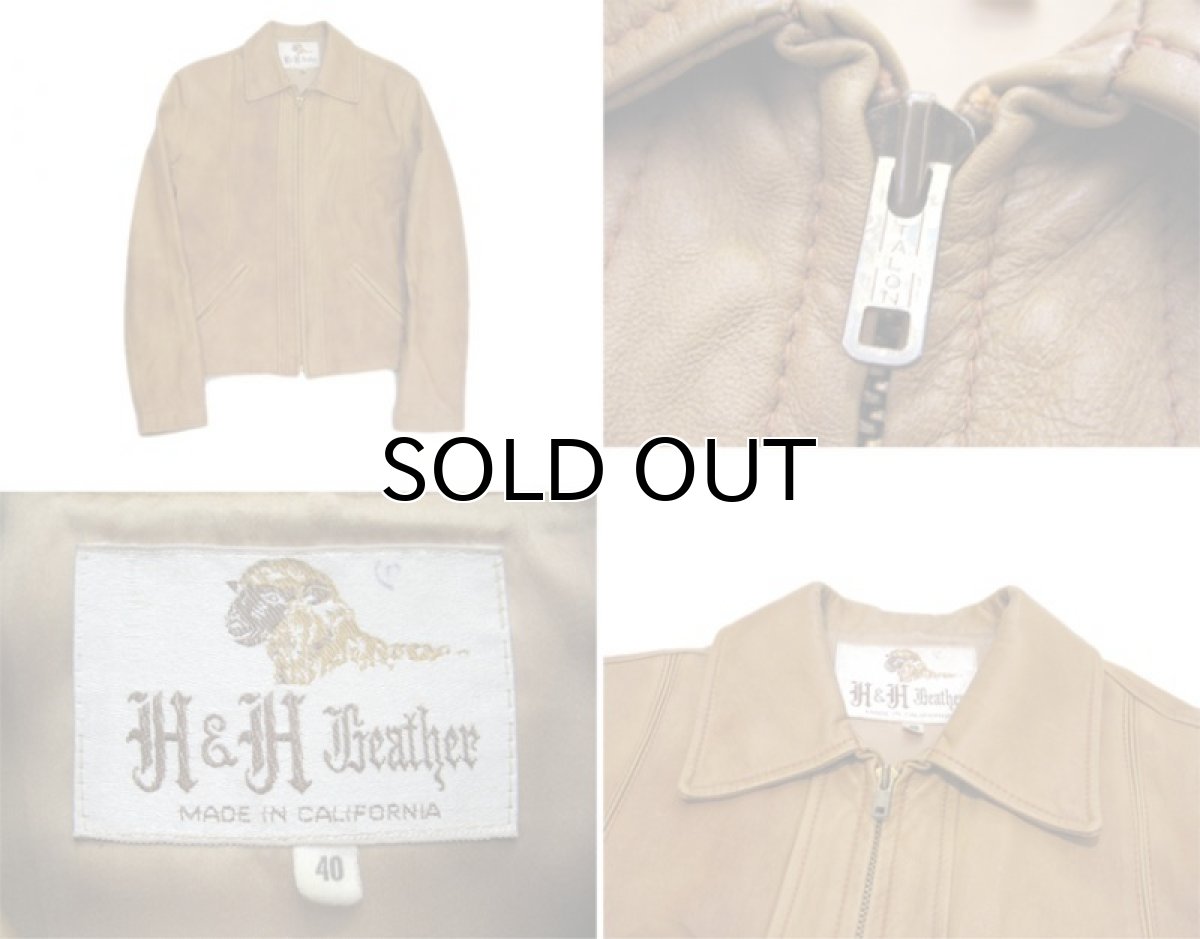 画像3: 1960-70 "H&H Leather" Single Leather Jacket BEIGE size M - L (表記 40)  (3)