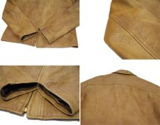 画像5: 1960-70 "H&H Leather" Single Leather Jacket　BEIGE　size M - L (表記 40)  (5)