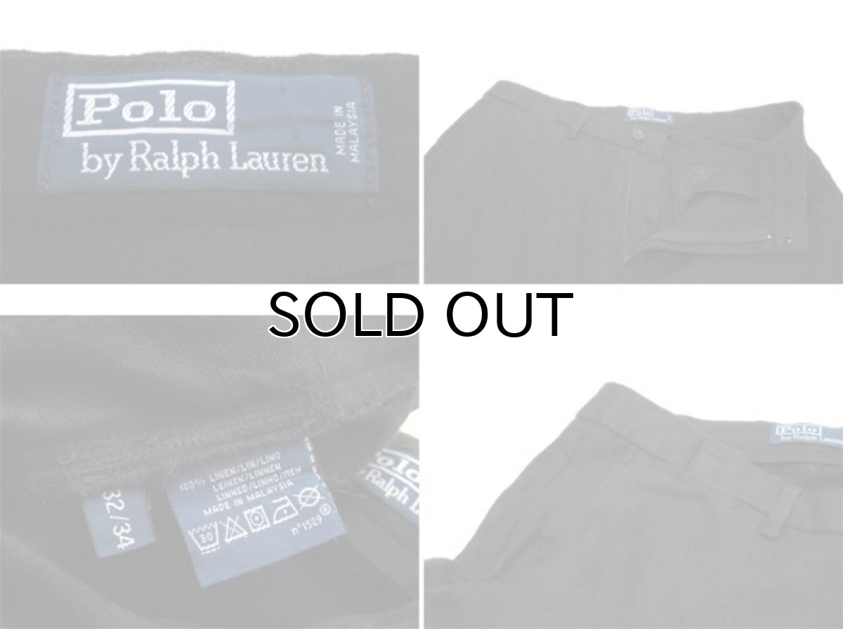画像3: "POLO by Ralph Lauren"  Linen Trosers BLACK size w 32 inch (3)