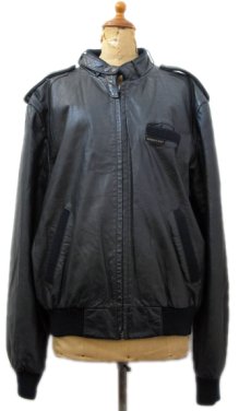 画像1: 1980's "MEMBERS ONLY" Single Leather Jacket　BLACK　size L - XL (表記 44) (1)