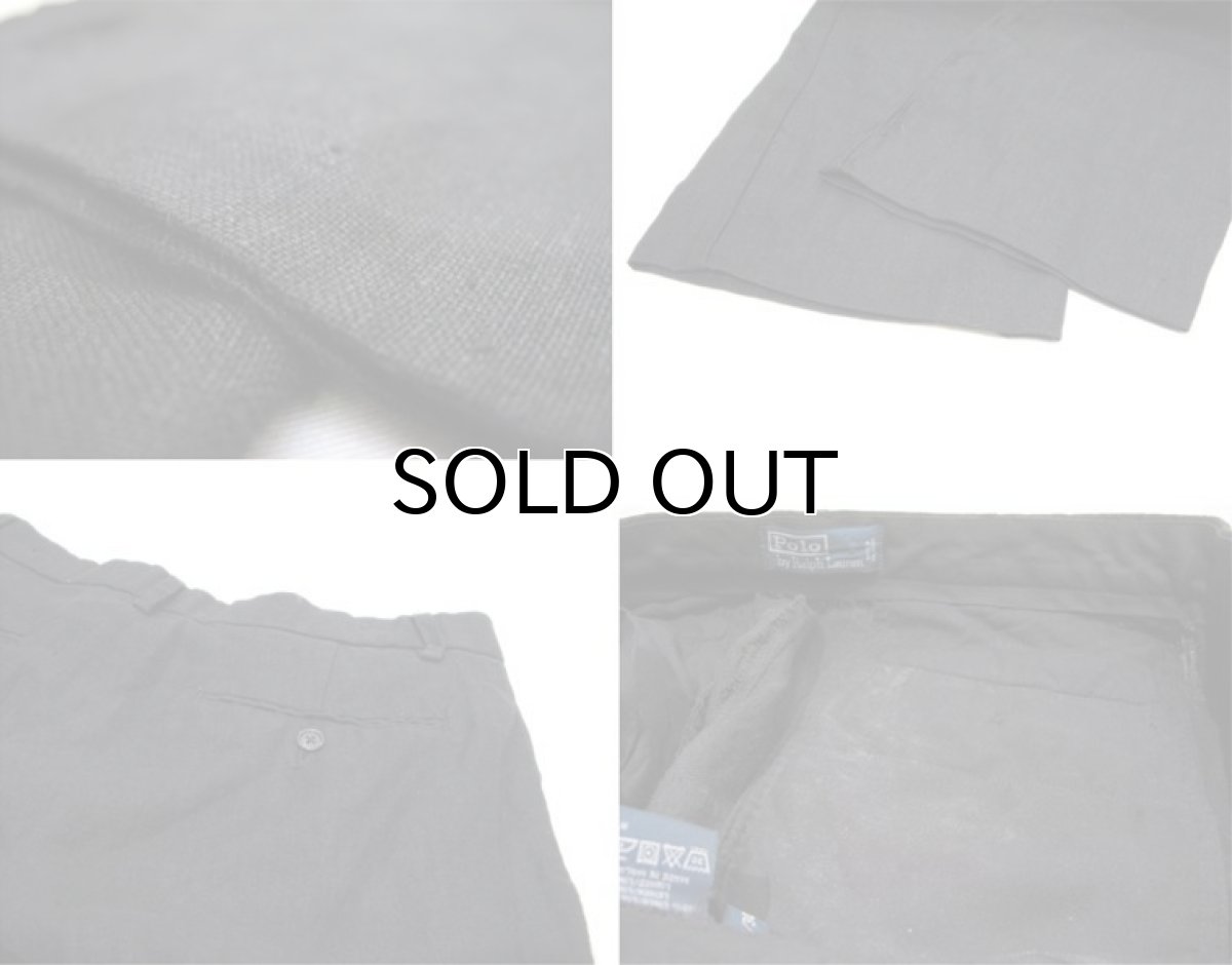 画像4: "POLO by Ralph Lauren"  Linen Trosers BLACK size w 32 inch (4)