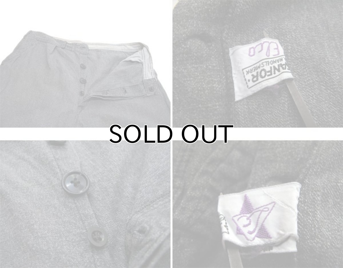 画像3: 1950's Europe Black Chambray Trousers Salt and Pepper size w 36 inch (3)