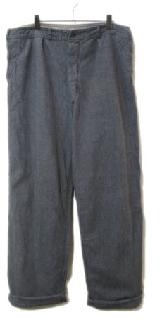 画像1: 1950's Europe Black Chambray Trousers　Salt and Pepper　size w 36 inch (1)