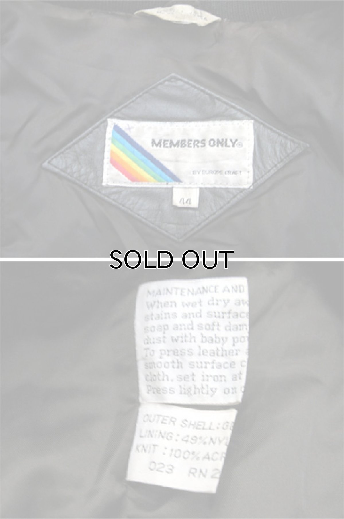 画像8: 1980's "MEMBERS ONLY" Single Leather Jacket　BLACK　size L - XL (表記 44) (8)