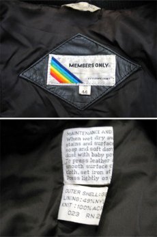 画像8: 1980's "MEMBERS ONLY" Single Leather Jacket　BLACK　size L - XL (表記 44) (8)