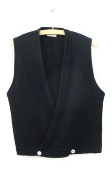 画像1: 1960-70's Double Breasted Acrylic Vest　BLACK　size M (1)