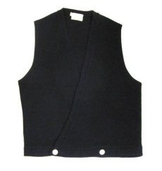 画像3: 1960-70's Double Breasted Acrylic Vest　BLACK　size M (3)