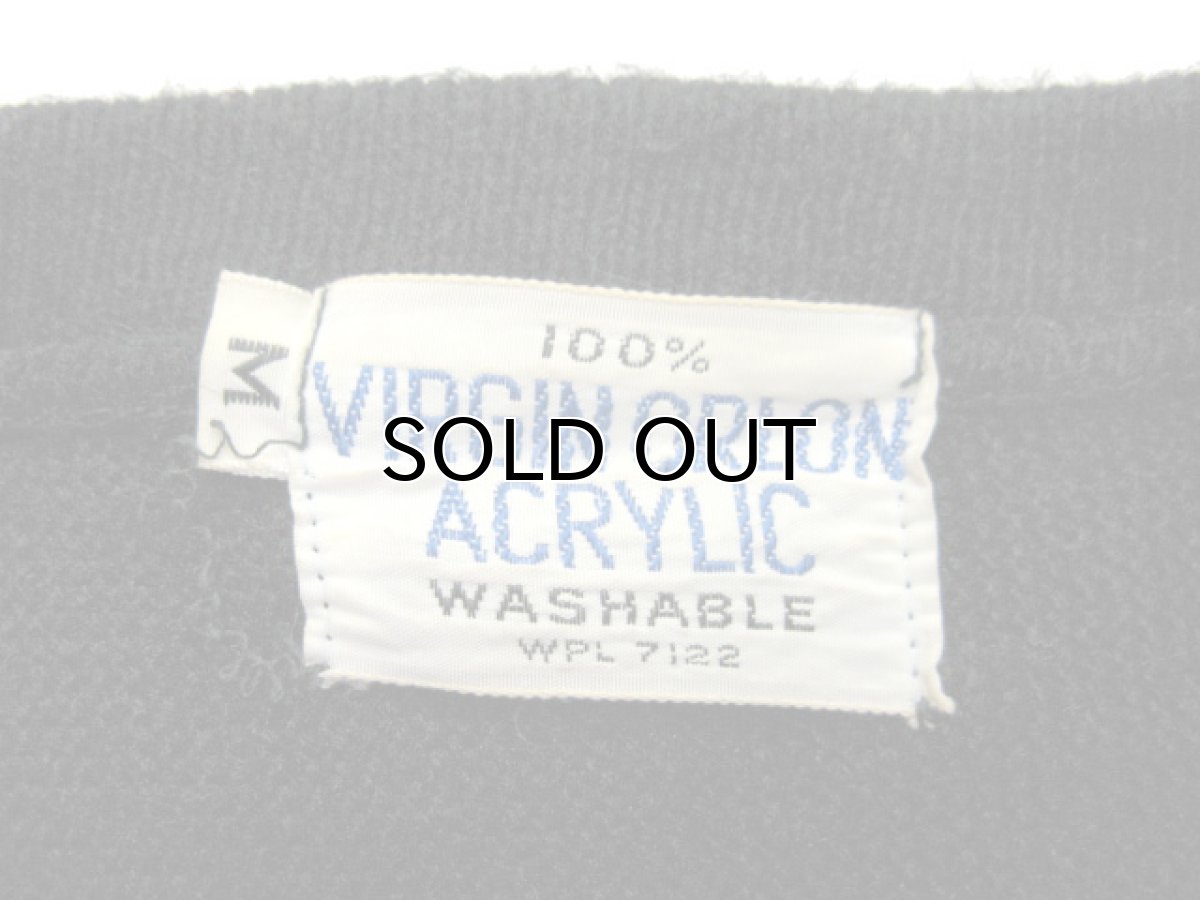 画像4: 1960-70's Double Breasted Acrylic Vest　BLACK　size M (4)