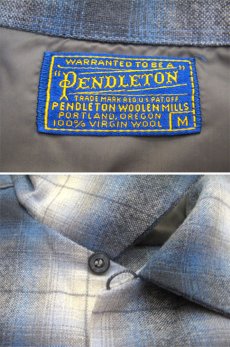 画像3: 1950's~ "PENDLETON" L/S Wool Box Shirts　Sax Blue　size M - L (表記 M) (3)