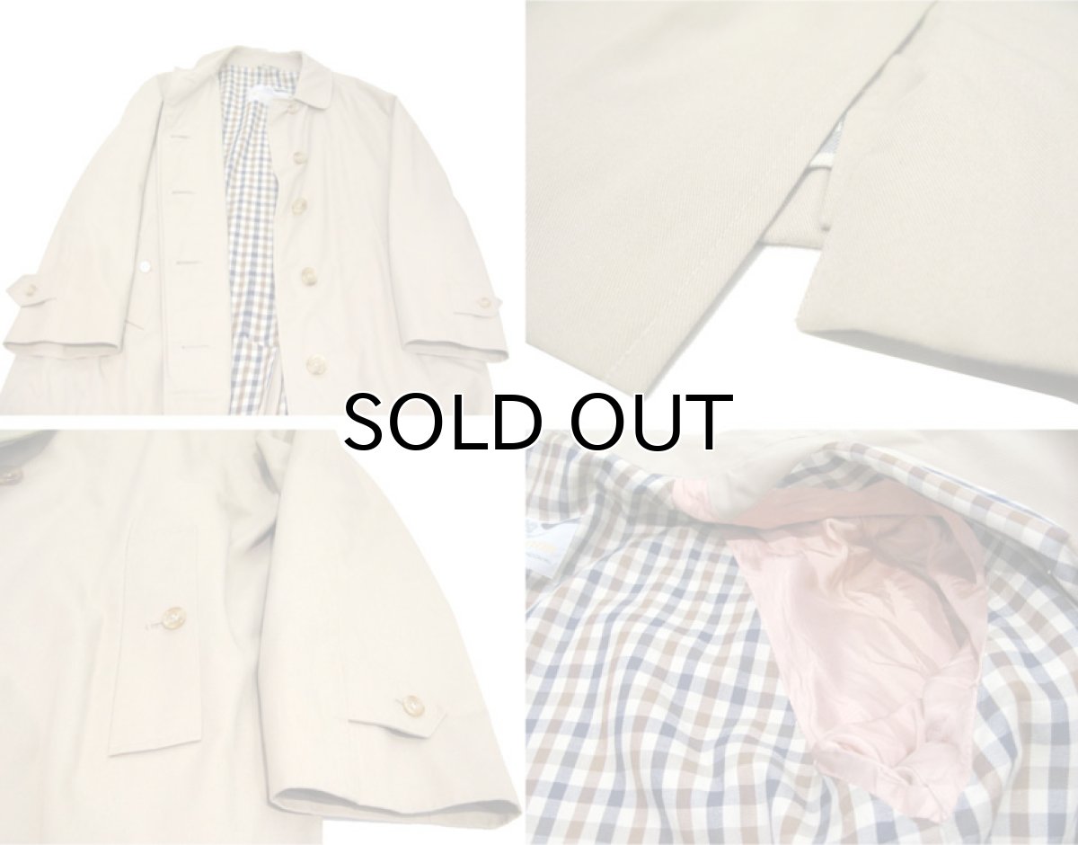 画像4: OLD Aquascutum "Aqua 5" Soutien Collar Coat -made in ENGLAND- BEIGE size L (表記 16) (4)