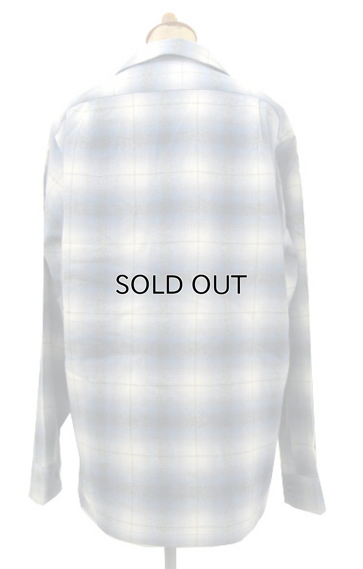 画像2: 1950's~ "PENDLETON" L/S Wool Box Shirts Sax Blue size M - L (表記 M) (2)