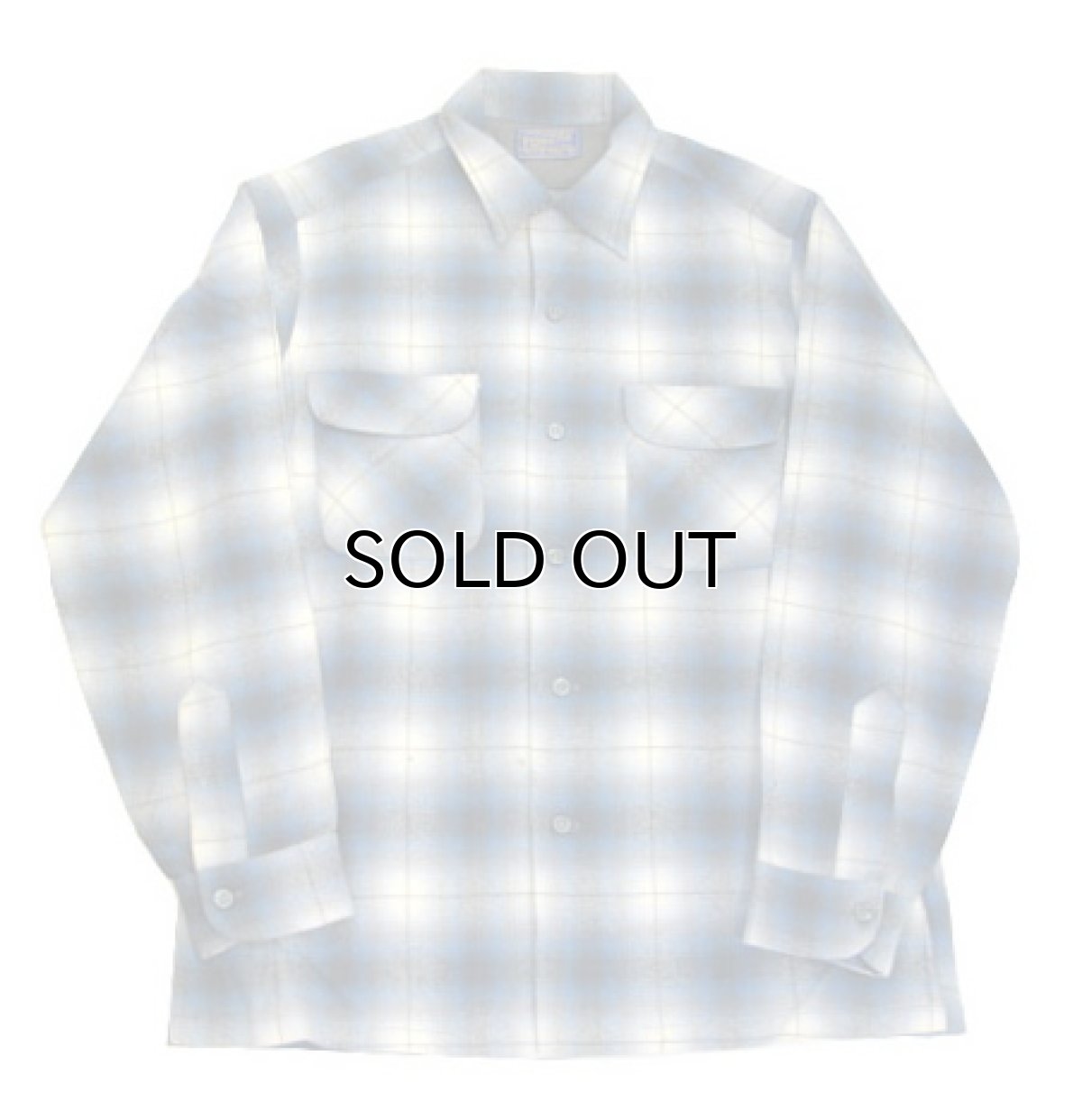 画像4: 1950's~ "PENDLETON" L/S Wool Box Shirts Sax Blue size M - L (表記 M) (4)