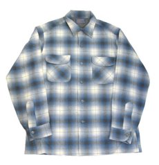画像4: 1950's~ "PENDLETON" L/S Wool Box Shirts　Sax Blue　size M - L (表記 M) (4)