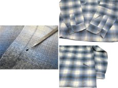 画像5: 1950's~ "PENDLETON" L/S Wool Box Shirts　Sax Blue　size M - L (表記 M) (5)