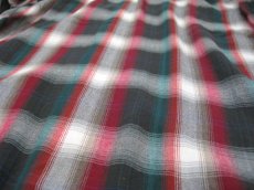 画像5: 1960's "ARROW" Ombre Check Rayon Shirts　Red / Green 　size M - L (表記 15 - 15 1/2) (5)