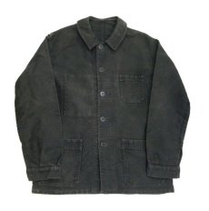 画像3: 1950's~ French "Dumont Durville" Cotton Moleskin Jacket　BLACK　size S - M (3)