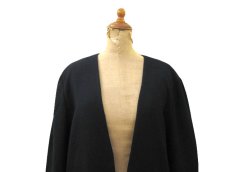 画像3: 1980's~ "SAKS FIFTH AVENUE" Collarless Wool Jacket　BLACK　size M (表記 8) (3)