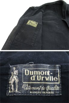 画像4: 1950's~ French "Dumont Durville" Cotton Moleskin Jacket　BLACK　size S - M (4)