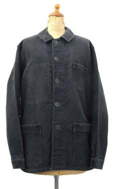 画像1: 1950's~ French "Dumont Durville" Cotton Moleskin Jacket　BLACK　size S - M (1)